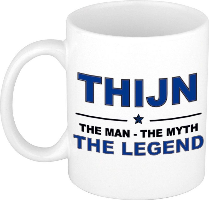 Naam cadeau mok/ beker Thijn The man, The myth the legend 300 ml