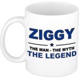 Naam cadeau mok/ beker Ziggy The man, The myth the legend 300 ml