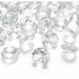 30x Kleine plastic diamanten/stenen transparant 20 mm/2 cm decoratie materiaal