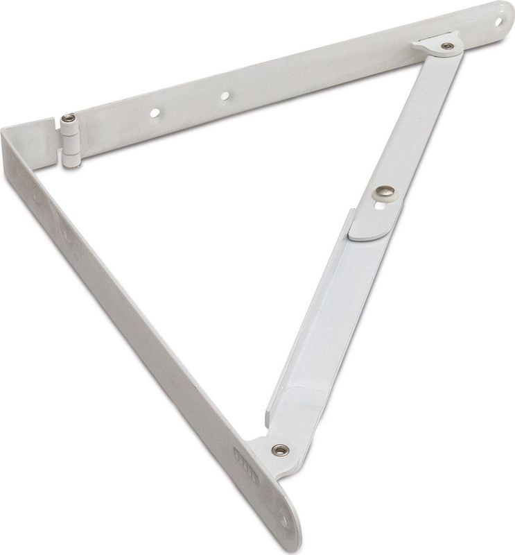 2x Stuks Plankdrager / Vouwdragers Inklapbaar Staal Wit Gelakt 20 X 20 cm - Schapdragers
