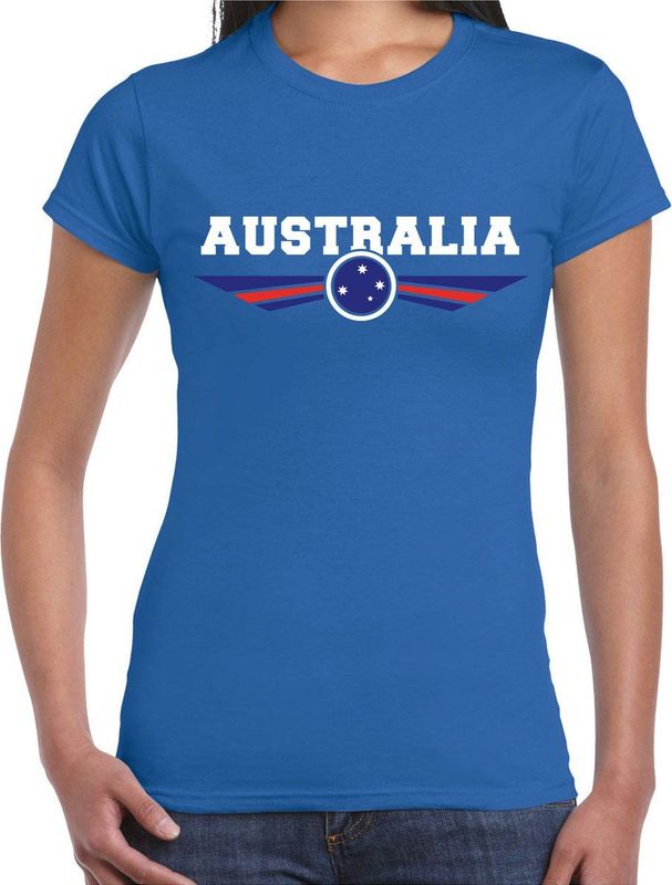 T-shirt - Blauw - Katoen - AUSTRALIA