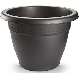Plasticforte - Plantenpot - Antraciet - Kunststof - Rond - D25 cm