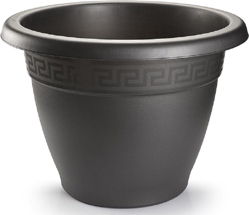 Plasticforte - Plantenpot - Antraciet - Kunststof - Rond - D25 cm
