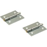 8x stuks scharnier / scharnieren verzinkt met rechte hoeken 4 x 3,2 x 0,9 cm - monteren van lichte constructies - bouwscharnier / kastscharnier / raamscharnier