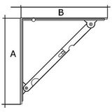 4x stuks plankdrager / vouwdragers inklapbaar staal wit 30 x 30 cm - schapdragers / wandsteunen - planksteun / planksteunen