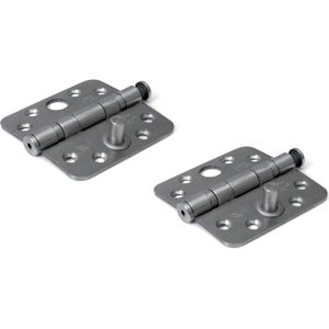 3x stuks kogellagerscharnier / deurscharnieren RVS met ronde hoeken 7,6 x 7,6 x 2,4 cm