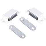 12x stuks magneetsnapper / magneetsnappers met metalen sluitplaat - gebroken wit - deurstoppers / deurvastzetters / magneetbevestiging