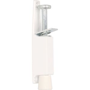 1x stuks deurwig / deurvastzetter wit met voetstift 12 x 2,5 cm