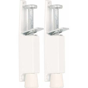 2x stuks deurvastzetter / deurvergrendeling zilvergrijs met voetstift 12 x 2,5 cm - Deurvastzetters