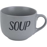 Cosy & Trendy Soepbekers - grijs - 11 cm - 510 ml