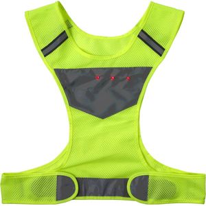 1x Gele veiligheidsvesten/hesjes reflecterend - Sportbenodigdheden/accessoires - Sportkleding - Veiligheidsvesten - Fluoriserende vesten volwassenen