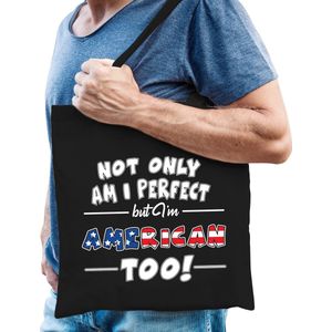 Not only perfect American / Amerika cadeau tas zwart voor heren - Feest Boodschappentassen