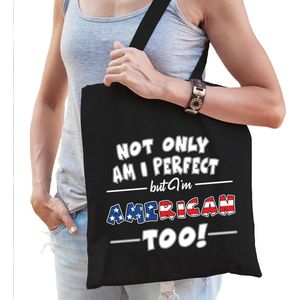 Not only perfect American / Amerika cadeau tas zwart voor dames - Feest Boodschappentassen