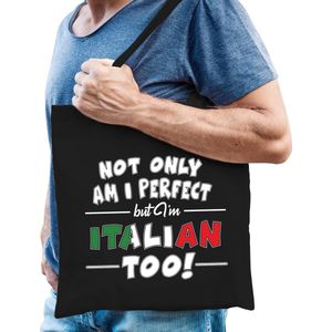 Not only perfect Italian / Italie cadeau tas zwart voor heren - Feest Boodschappentassen