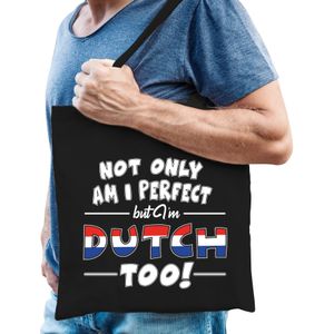 Not only perfect Dutch / Nederland cadeau tas zwart voor heren - Feest Boodschappentassen