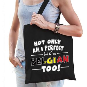 Not only perfect Belgian / Belgie cadeau tas zwart voor dames - Feest Boodschappentassen