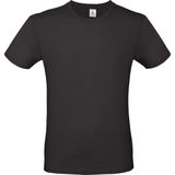 Zwart basic t-shirt met ronde hals voor heren - katoen - 145 grams - zwarte shirts kleding S ()