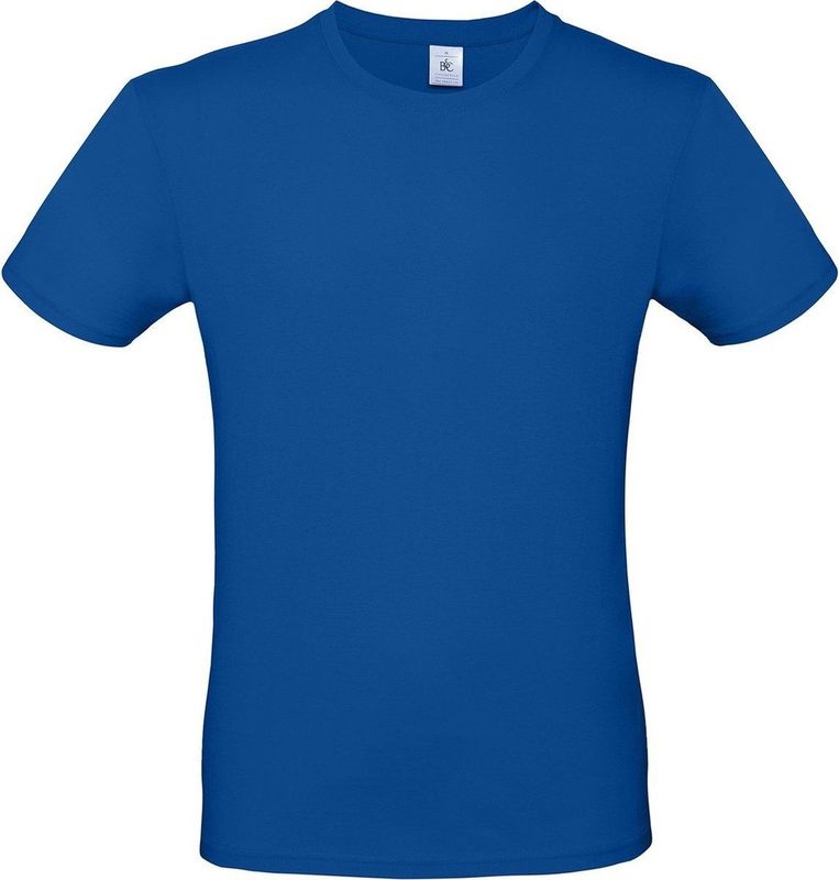 Blauw basic t-shirt met ronde hals voor heren - katoen - 145 grams - witte shirts kleding