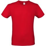 Rood basic t-shirt met ronde hals voor heren - katoen - 145 grams - rode shirts kleding S ()