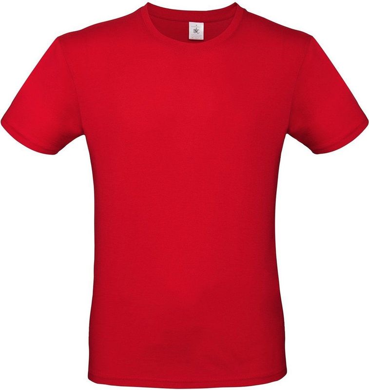 Rood basic t-shirt met ronde hals voor heren - katoen - 145 grams - rode shirts kleding S ()