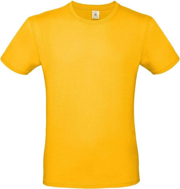 Geel basic t-shirt met ronde hals voor heren - katoen - 145 grams - gele shirts kleding