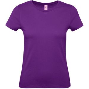 Paars basic t-shirt met ronde hals voor dames - katoen - 145 grams - paarse shirts kleding XS ()