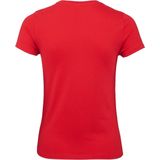 Rood basic t-shirts met ronde hals voor dames - katoen - 145 grams - rode shirts kleding