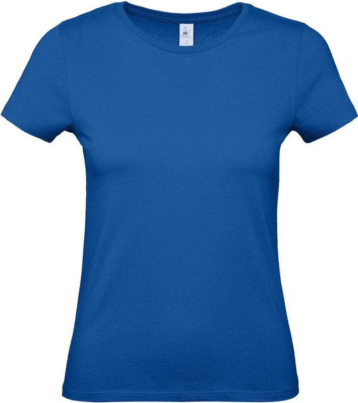 Blauw basic t-shirts met ronde hals voor dames - katoen - 145 grams - blauwe shirts kleding