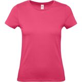 Fuchsia roze basic t-shirts met ronde hals voor dames - katoen - 145 grams - shirts kleding