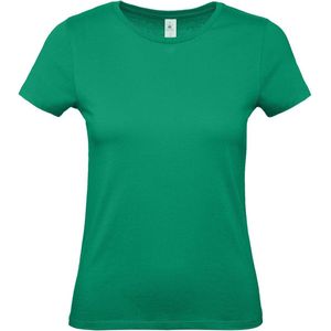 Groen basic t-shirt met ronde hals voor dames - katoen - 145 grams - groene shirts kleding