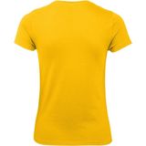 Geel basic t-shirt met ronde hals voor dames - katoen - 145 grams - gele shirts kleding S ()