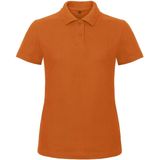 Oranje poloshirt / polo t-shirt basic van katoen voor dames