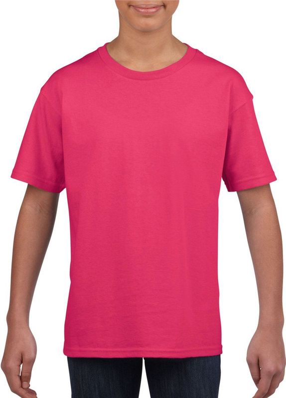 Roze - Basic T-Shirt - Ronde Hals - Katoen - Unisex