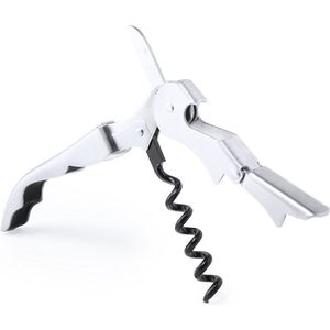 Zilveren RVS kurkentrekker/flesopener 3-in-1 - Wijnflesopener/bierflesopener - Keuken accessoires - Uitzet cadeau