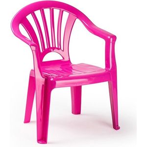 Fel roze stoeltjes voor kinderen 50 cm - Tuinmeubelen - Kunststof binnen/buitenstoelen voor kinderen