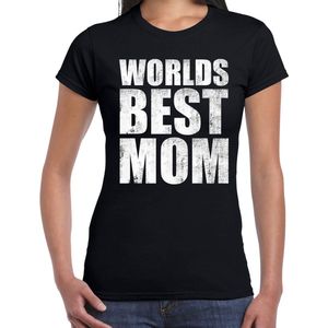 Worlds best mom cadeau t-shirt zwart voor dames - Moederdag - mama verjaardag shirt cadeau t-shirt