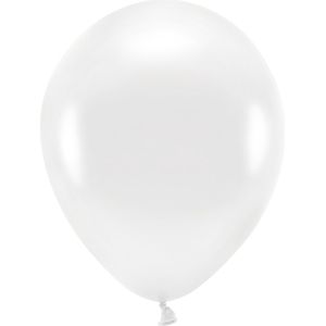 Party ballonnen - biologisch afbreekbaar - 100x - wit - milieuvriendelijke feestversiering