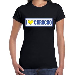 T-shirt - Zwart - Katoen - I HARTJE CURACAO