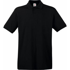 Fruit of the Loom poloshirt premium - zwart - heren - katoen - 180 grams