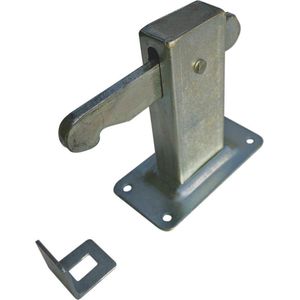 1x stuks deurvastzetter / deurvastzetters staal verzinkt vloermodel met opvangoog - 12 x 6 x 13 cm - montage op vloer - deurstoppers / deurbuffers