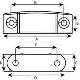 2x stuks magneetsnapper / magneetsnappers met metalen sluitplaat 4,7 x 1,4 x 1,6 cm - wit - deurstoppers / deurvastzetters / magneetbevestiging