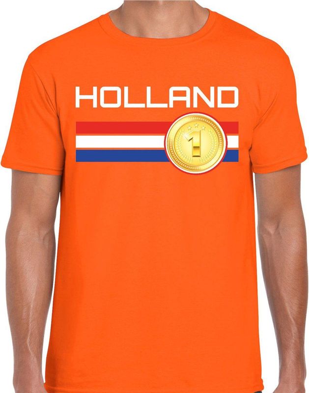 T-shirt - Oranje - Katoen - Holland Vlag
