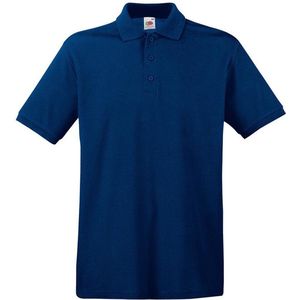 Fruit of the Loom poloshirt premium - navy blauw - heren - katoen - 180 grams