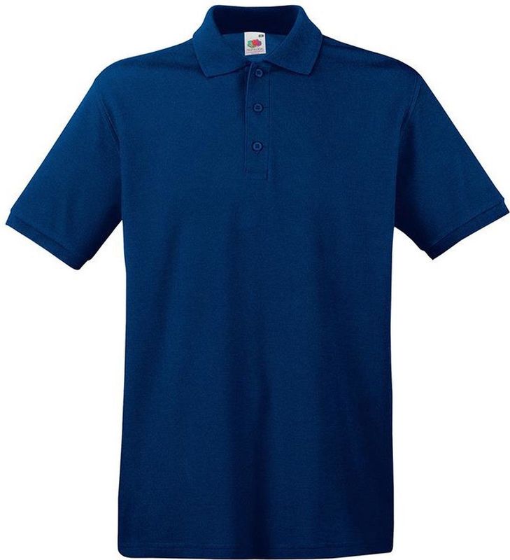 Fruit of the Loom poloshirt premium - navy blauw - heren - katoen - 180 grams
