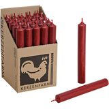 Hahn Dinerkaarsen - Donkerrood - 25x stuks - 18 cm - sfeer kaarsen - 7 branduren - kandelaar