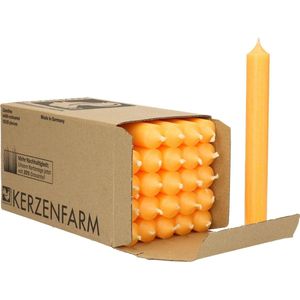 Hahn Dinerkaarsen - Donkergeel - 25x stuks - 18 cm - sfeer kaarsen - 7 branduren
