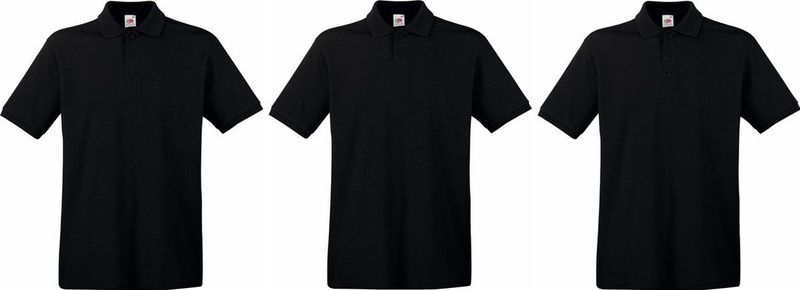 3-Pack Maat M - Zwarte poloshirts premium van katoen voor heren - katoen - 180 grams - polo t-shirts