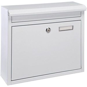 Hi Brievenbus ijzer met slot - wit - 36 x 12 x 32 cm - Postbus - Woonaccessoires