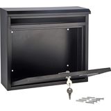 Zwarte brievenbus ijzer met slot - 36 x 12 x 32 cm - Postbus - Woonaccessoires