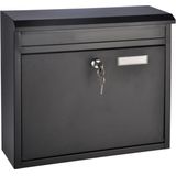 Zwarte brievenbus ijzer met slot - 36 x 12 x 32 cm - Postbus - Woonaccessoires